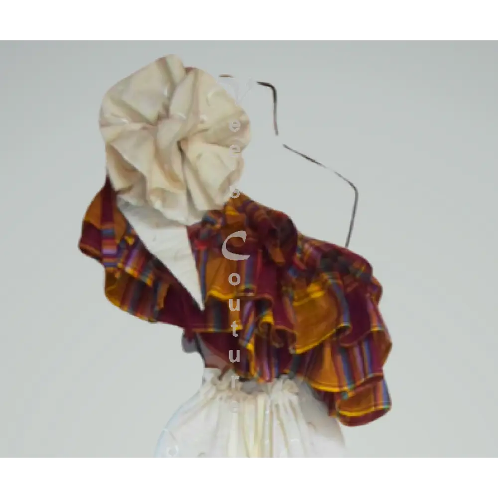Layered Top Brown Madras Skirt